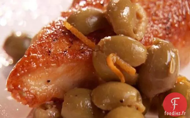 Poitrines de Poulet à l'Orange-Graines de Fenouil-Relish aux Olives