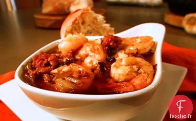 Crevettes et Chorizo à la Sauce à l'Ail