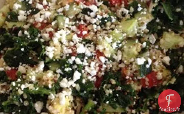 Salade de Chou Frisé, Quinoa et Avocat avec Vinaigrette au Citron de Dijon