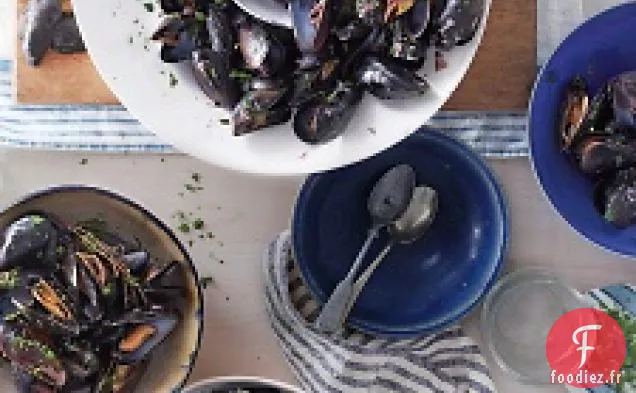 Moules Au Vin Rouge Et Ail Rôti