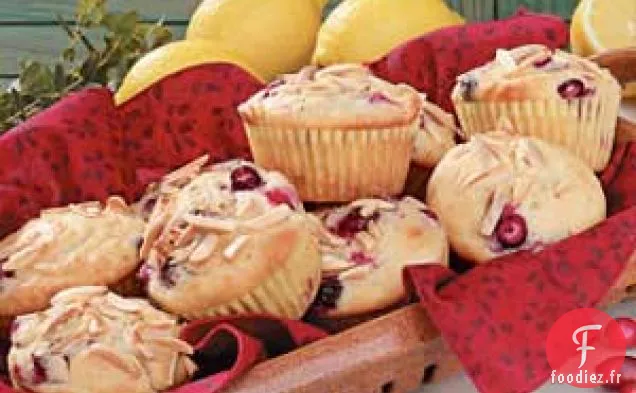 Muffins au Citron et aux Canneberges