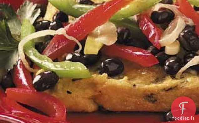 Polenta au Basilic avec Haricots et Poivrons