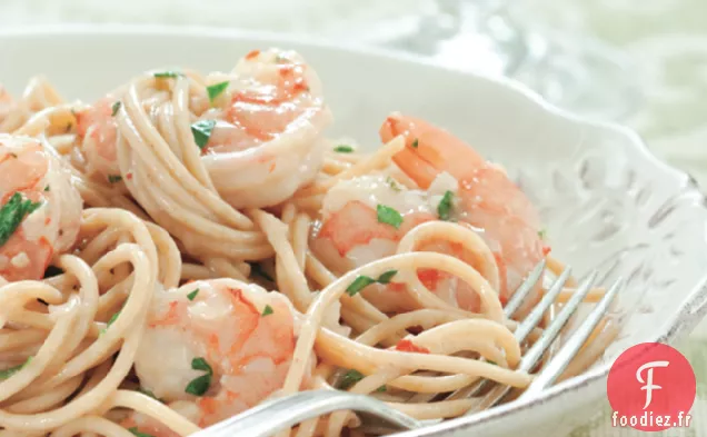 Spaghetti Aux Crevettes, Au Citron Et À L'Ail