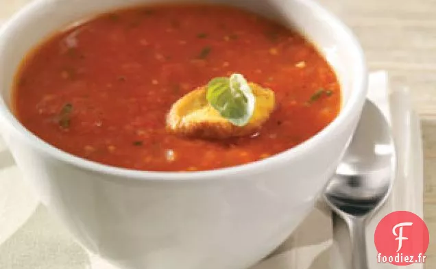 Soupe de Tomates Rôties au Basilic Frais pour 2