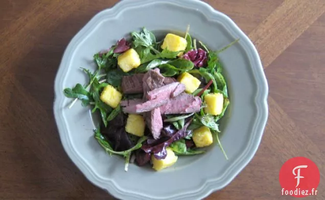Steak De Flanc Avec Polenta À L'Ail