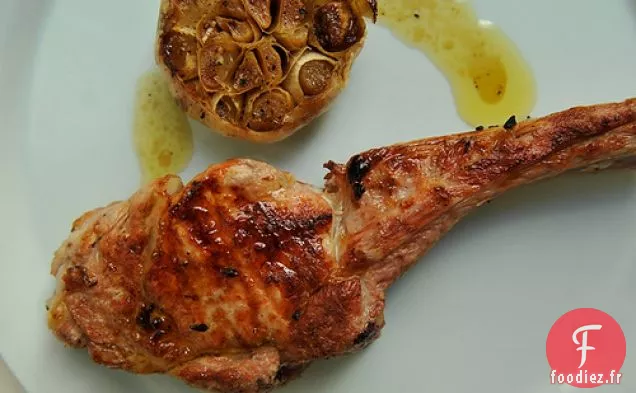 Côtelettes De Veau Lombatina À L'Ail Rôti