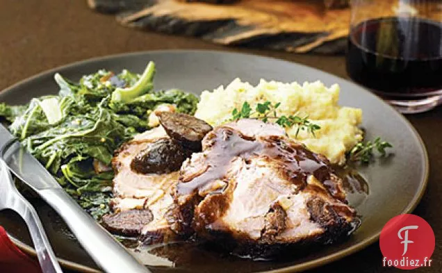 Rôti d'Épaule de Porc aux Figues, à l'Ail et au Pinot Noir