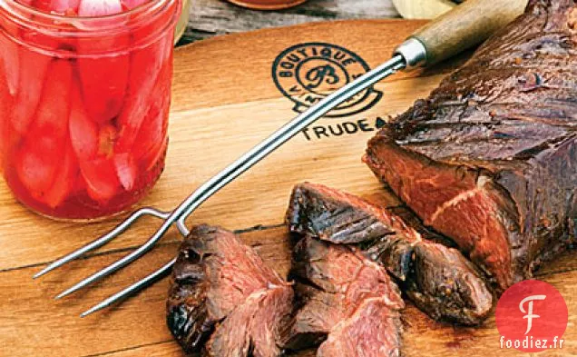 Steak de Cintre Grillé à la Coréenne avec un bar à cornichons pour la plage