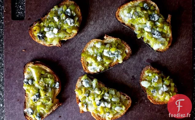 Toasts De Poireaux Au Fromage Bleu