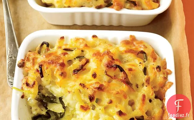 Macaroni aux Poireaux et Fromage