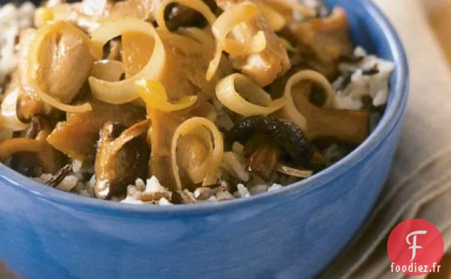 Poulet, Poireaux et Champignons au Riz Sauvage