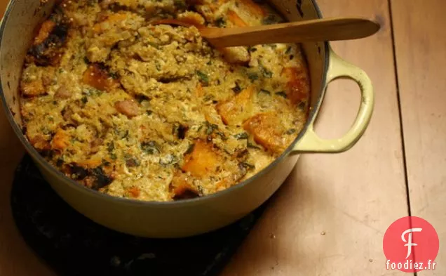 Farce à la Courge, aux Poireaux et au Quinoa