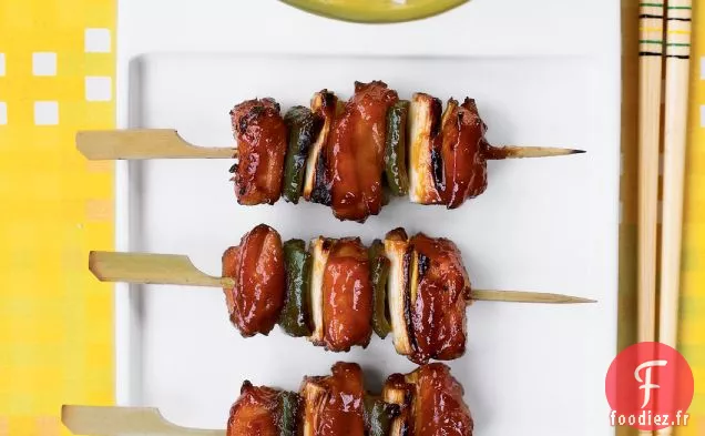 Yakitori de Poulet et Poireaux
