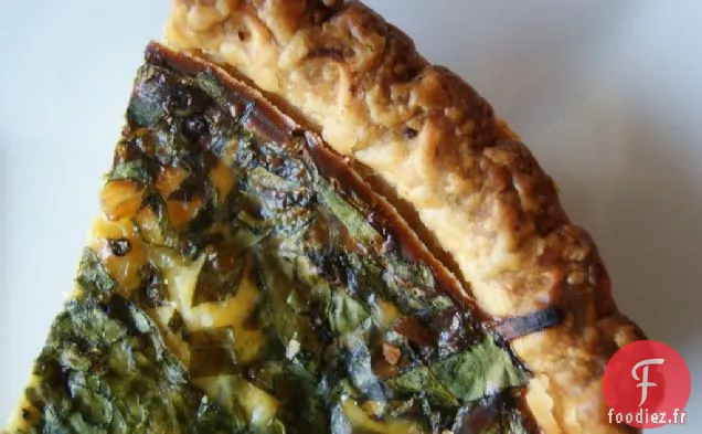 Quiche au Fromage de Chèvre, Poireaux et Épinards