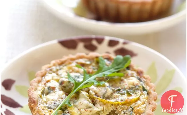 Mini Quiches Aux Poireaux, Fromage Bleu Et Les Dernières Tomates Zébrées
