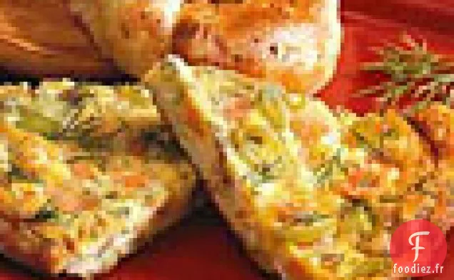 Frittata de Saumon Fumé, Poireaux et Aneth