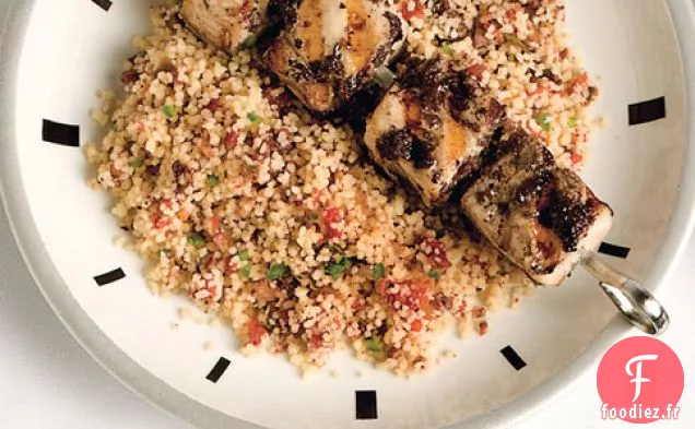 Brochettes De Mahi-mahi À La Tapenade Et Au Couscous