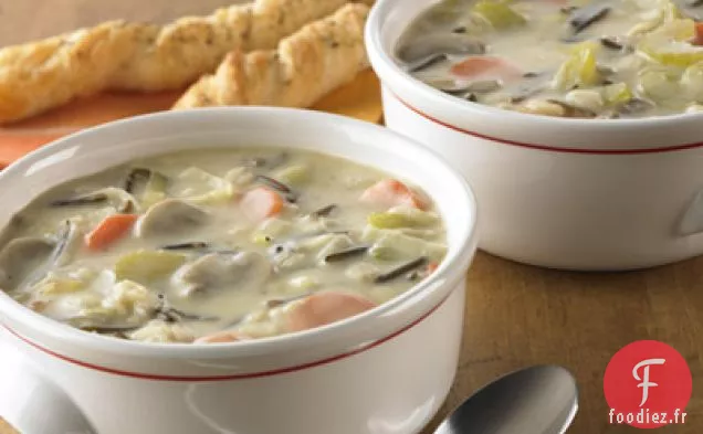 Soupe de Riz Sauvage, d'Orge et de Poireaux (recette de Beurre léger)