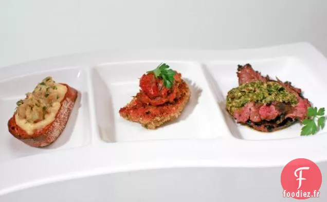 Bruschetta au Fenouil et Poireaux avec Fondue au Fromage et à la Bière