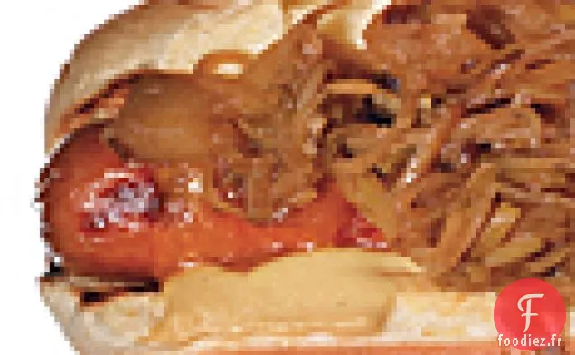 Chiens Cheddar aux Poireaux et Pommes Braisés au Cidre