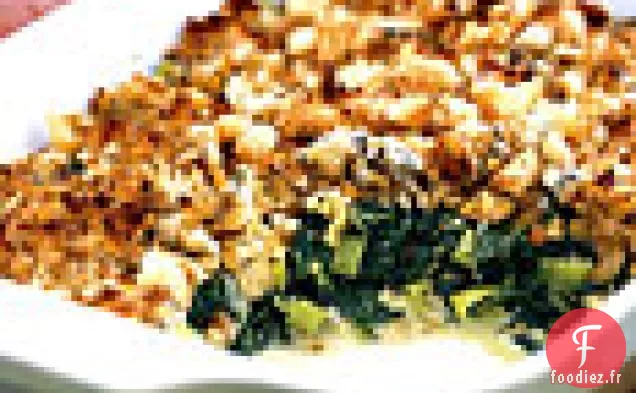 Gratin d'Épinards et Poireaux avec Chapelure de Roquefort