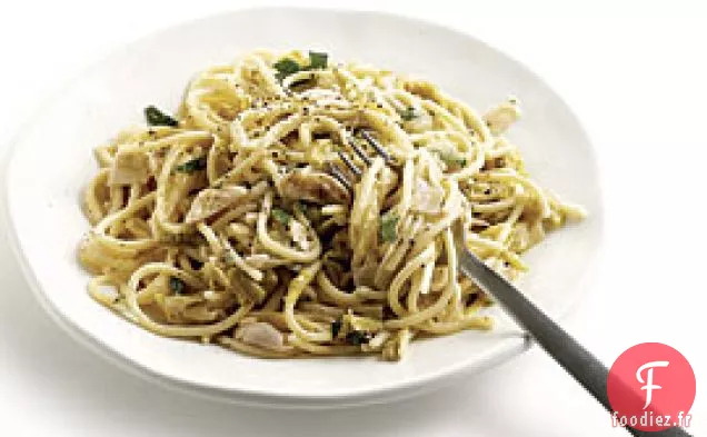 Spaghetti À L'Ail Braisé Crémeux Et Aux Poireaux