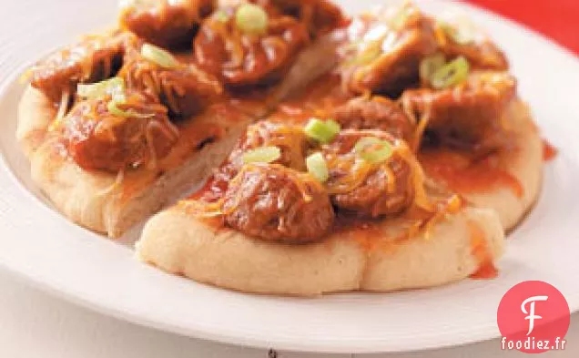 Pizzas aux boulettes de viande grillées au barbecue