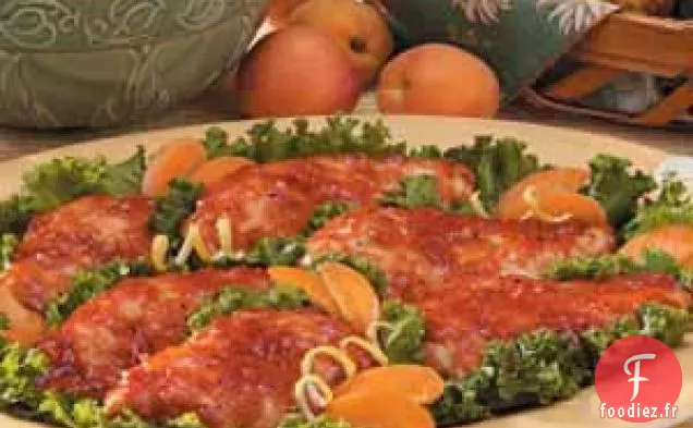Poulet glacé aux abricots