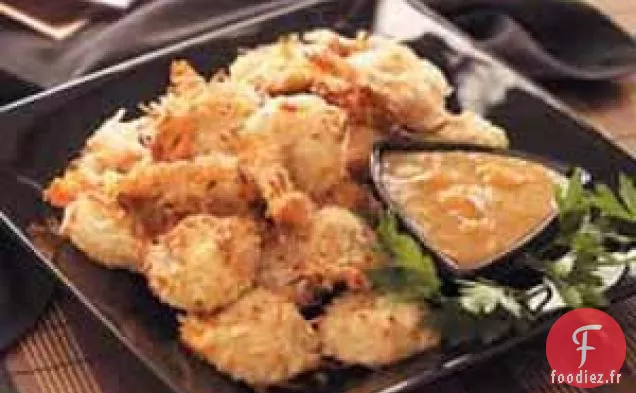 Crevettes à la noix de coco avec trempette