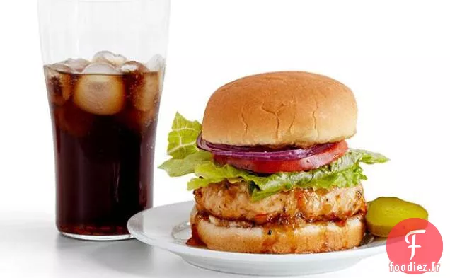 Burgers de dinde glacés à la moutarde et à l'orange