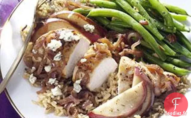 Poulet aux poires caramélisées