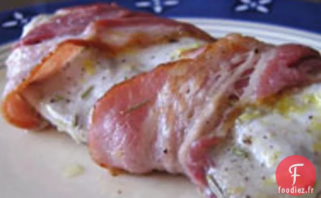 Dîner Ce Soir: Mahi Mahi Enveloppé Dans Du Bacon Avec De La Mayonnaise Au Citron