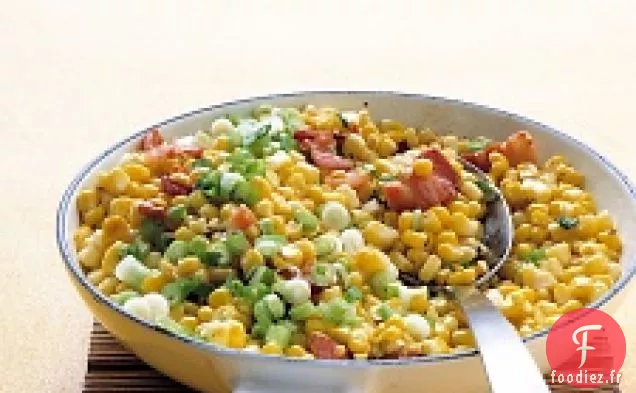 Maïs Sauté, Bacon Et Oignons Verts