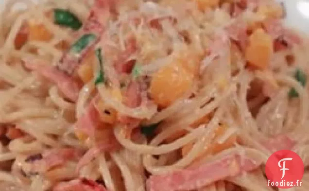 Spaghettis simples au jambon et à la courge