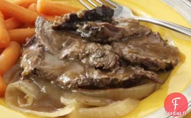 Rôti de palette d'oignons caramélisés