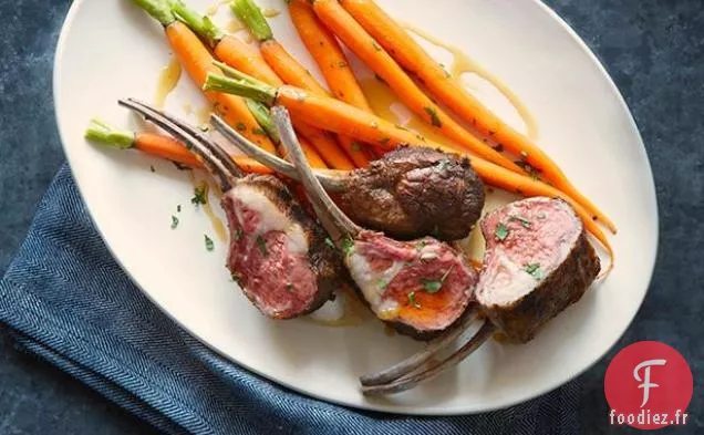 Côtelettes d'agneau au citron vert et carottes glacées
