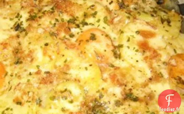 Casserole d'igname et de pommes de terre au four
