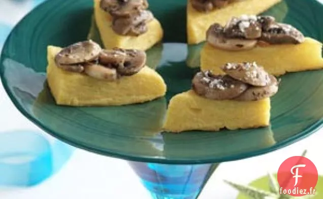 Apéritifs aux champignons et polenta