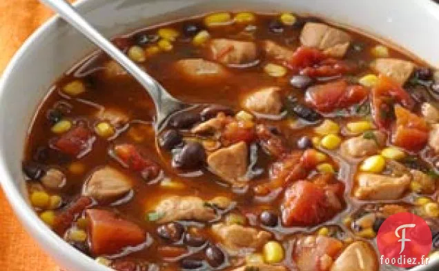 Soupe au poulet et aux haricots noirs