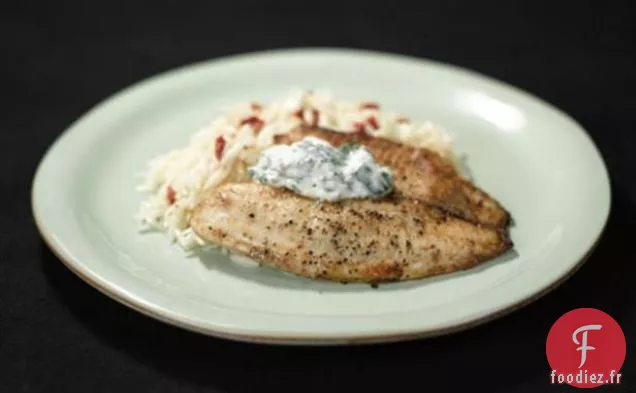 Tilapia grillé avec raifort et mayonnaise aux herbes