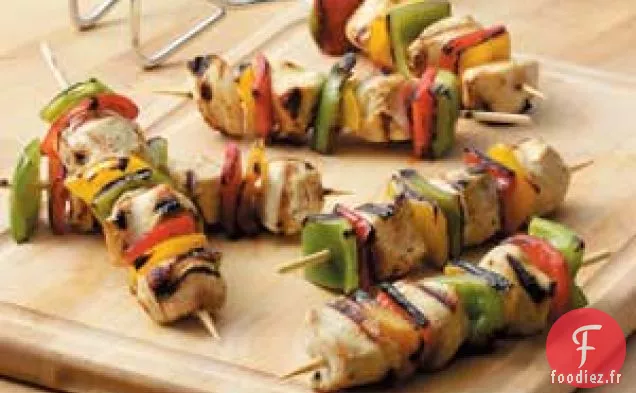 Brochettes de poulet au miel et aux agrumes