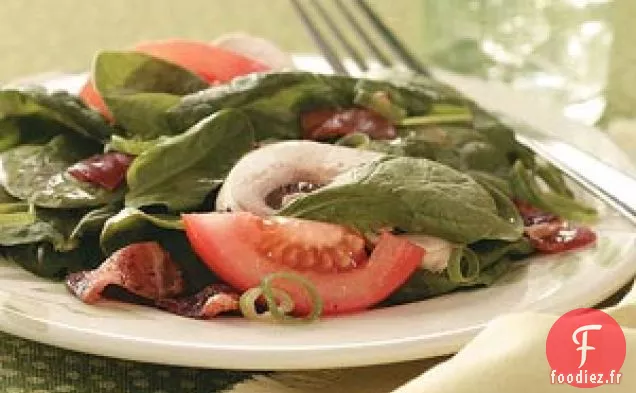 Salade chaude d'épinards et de bacon