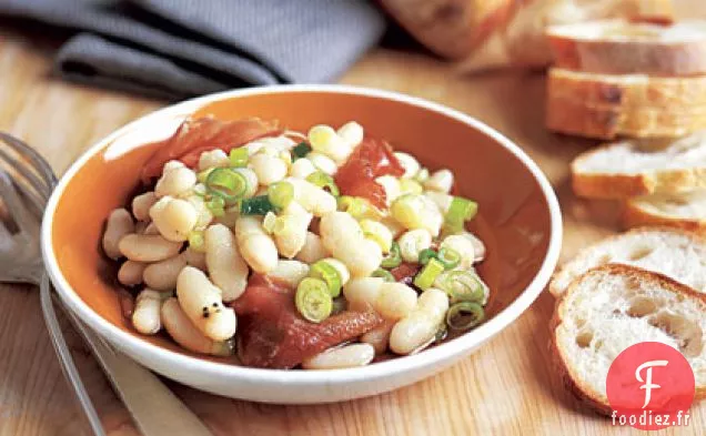 Trempette aux Cannellini, aux oignons verts et au Prosciutto