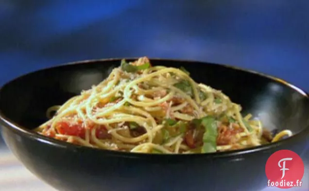 Pâtes au bacon et aux tomates