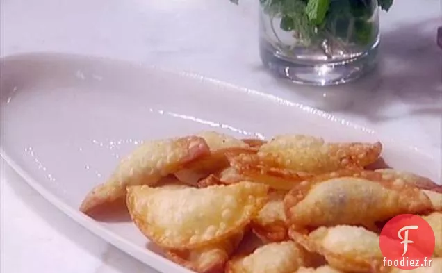 Raviolis à la ricotta et à la vanille avec trempette à l'orange et à la menthe