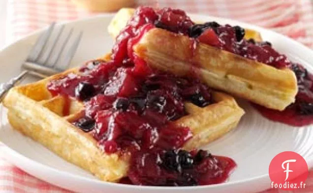 Sauce petit-déjeuner aux bleuets et à la rhubarbe