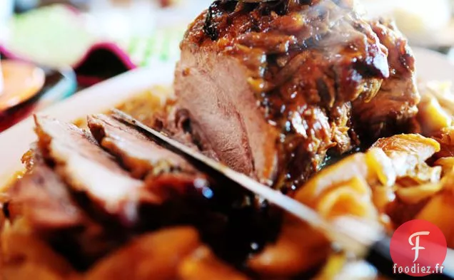 Rôti de Porc aux Pommes et aux Oignons