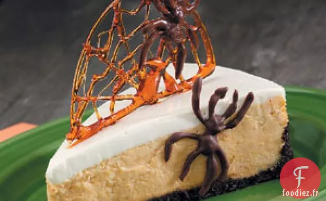 Cheesecake à la citrouille et à la toile d'araignée