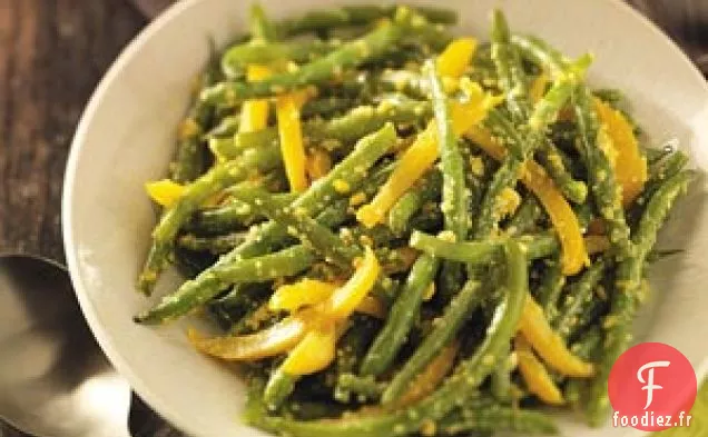 Haricots verts au beurre de poivre jaune