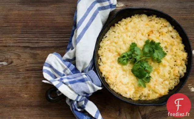 Casserole D'Oignons Doux Du Texas Avec Riz, Chipotle Et Gruyère